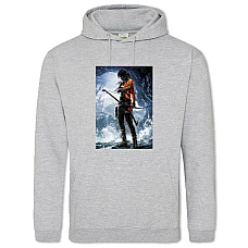 Hoodie with Print Tomb Raider Lara Croft Girl - 2XL grey