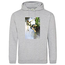 Hoodie with Print Tomb Raider Lara Croft Girl Hero - 2XL grey