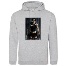 Hoodie with Print Tomb Raider Lara Croft Strong Hero - 2XL grey