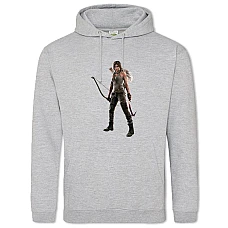 Hoodie with Print Tomb Raider Lara Croft Strong Hero Print - 2XL grey
