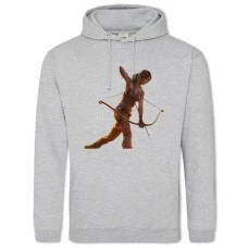 Hoodie with Print Tomb Raider Strong Lara Croft Print - 2XL grey