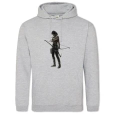 Hoodie with Print Tomb Raider Hero Girl Lara Croft - 2XL grey
