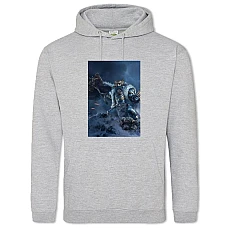 Hoodie with Print Warhammer Powerful Hero Print - 2XL grey