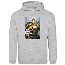 Hoodie with Print Warhammer Powerful Hero Theme - 2XL grey