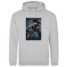 Hoodie with Print Watch Dogs Hero Print - 2XL grey