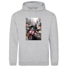 Hoodie with Print Watch Dogs Theme - 2XL grey
