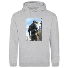 Hoodie with Print Watch Dogs Main Hero - 2XL grey