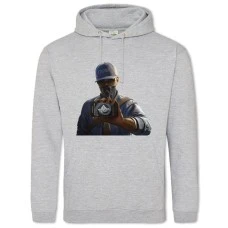 Hoodie with Print Watch Dogs Main Hero Print - 2XL grey