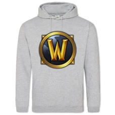 Hoodie with Print World Of Warcraft Logo - 2XL grey