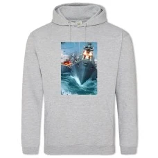 Hoodie with Print World Of Warships Print - 2XL grey