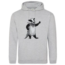 Hoodie with Print Funny Raccoon With Seed - 2XL grey