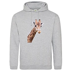 Худи с принтом Голова Жирафа - 2XL серый