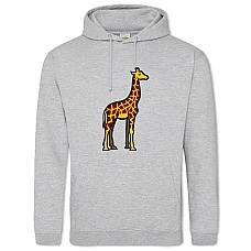 Hoodie with Print Painted Giraffe - 2XL grey