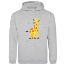 Hoodie with Print Giraffe From Cartoon - 2XL grey