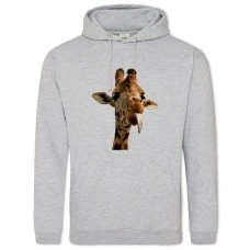 Худи с принтом Смешная Голова Жирафа - 2XL серый
