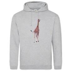 Hoodie with Print Giraffe Going Somewhere - 2XL grey