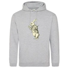 Hoodie with Print Rabbit From Alice In Wonderland - 2XL grey