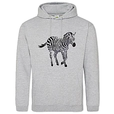 Hoodie with Print Zebra Walks - 2XL grey