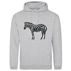 Hoodie with Print Zebra - 2XL grey