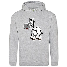 Hoodie with Print Funny Zebra From Cartoon - 2XL grey