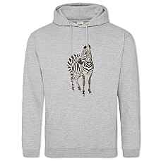 Hoodie with Print Zebra Stands - 2XL grey