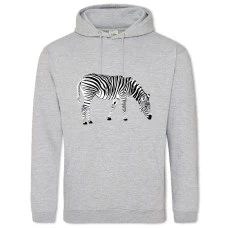 Hoodie with Print Zebra Looks For Grass - 2XL grey
