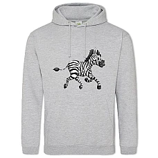 Hoodie with Print Small Zebra From Cartoon - 2XL grey