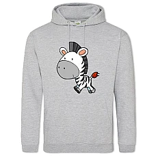 Hoodie with Print Cute Zebra From Cartoon - 2XL grey