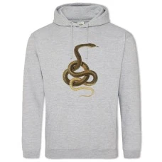 Hoodie with Print Yellow Snake Jigsaw - 2XL grey