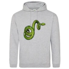 Hoodie with Print Green Snake - 2XL grey