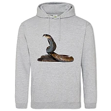 Hoodie with Print Snake With Tongue - 2XL grey