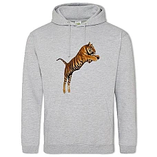 Hoodie with Print Tiger Jumps - 2XL grey
