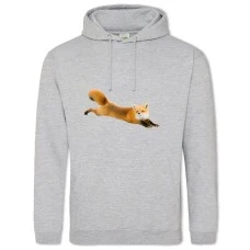 Hoodie with Print Fox Stretches - 2XL grey