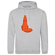 Hoodie with Print Fox Sniffing - 2XL grey
