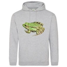 Hoodie with Print Green Frog - 2XL grey