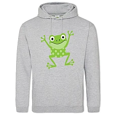 Hoodie with Print Green Frog From Cartoon - 2XL grey