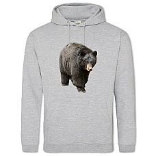 Hoodie with Print Dark Brown Bear Walks - 2XL grey
