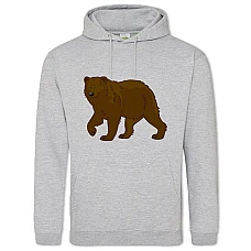 Hoodie with Print Bear From Cartoon - 2XL grey