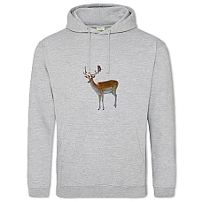 Hoodie with Print Dear With White Spots - 2XL grey