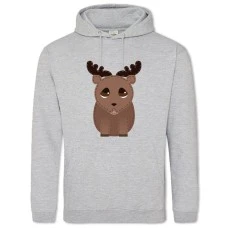 Hoodie with Print Cute Dear From Cartoon Print - 2XL grey