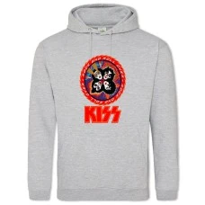 Худи с принтом Кисс 2 - 2XL серый