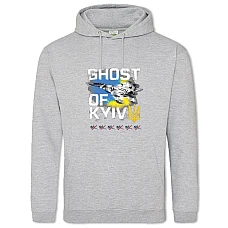 Hoodie with Print The ghost of Kiev Ukraine - 2XL grey