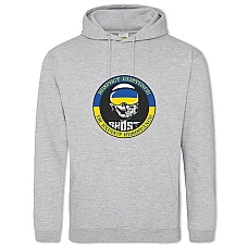 Hoodie with Print The ghost of Kiev symbol - 2XL grey