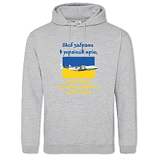 Hoodie with Print Dream plane - 2XL grey