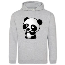 Hoodie with Print Cute Panda - 2XL grey