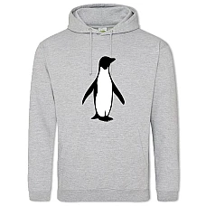 Hoodie with Print Painted Shadow Of Penguin - 2XL grey
