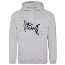 Hoodie with Print Three Colored Fish - 2XL grey