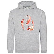 Hoodie with Print Three Fishes - 2XL grey