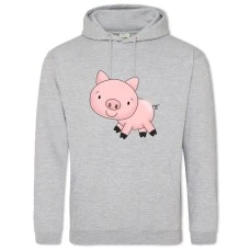 Худи с принтом Свинка - 2XL серый