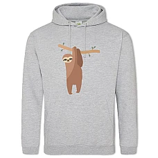 Hoodie with Print Sloth Hangs - 2XL grey